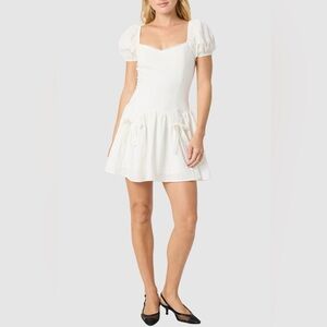 All in favor Bow Detail Puff Sleeve Minidress